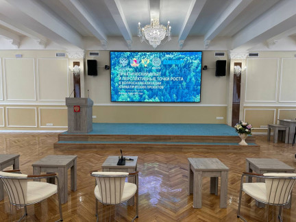 Конференц-зал Воронежского государственного лесотехнического университета (группа компаний  «Умная территория» и «Аванд»). Россия, г. Воронеж