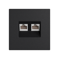 Модуль RJ 45 двойной, Amsterdam 02, Черный