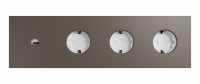 Рамка на 4 поста, Berlin Premium 05-1, розетка Schuko x3 + розетка RJ45 алюм., шоко