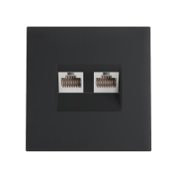 Модуль RJ 45 двойной, Amsterdam 02, Черный softtouch
