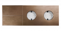 Рамка на 3 поста, Berlin Premium 05, розетка Schuko x2 + 2-кл. сцен-выкл. латунь, сатин патинир. античная