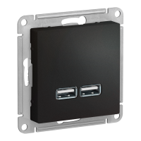 Модуль розетки с USB A (2 порта) (M0405) Черный