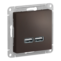 Модуль розетки с USB A (2 порта) (M0406) Шоко