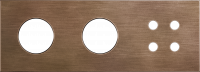 Рамка на 3 поста, Slim 09, розетка Schuko x2 + 4-кн. сцен. выкл. латунь, сатин патинир. антич. (09P30319)
