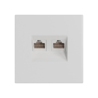 Модуль RJ 45 двойной, Amsterdam 02, Белый softtouch