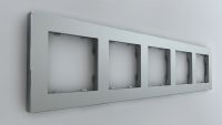 Рамка на 5 пост, Berlin 01, серебристый (01P502)