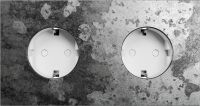Рамка на 2 поста, Slim 09, розетка Schuko алюм., античный (09P20110)