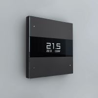 Сценарный выключатель, 3-кл, Berlin 00 с LED экраном термостата, Bus77 L, Черный