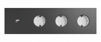 Рамка на 4 поста, Berlin Premium 05-1, розетка Schuko x3 + розетка RJ45 алюм., графит